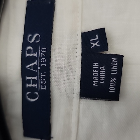 Chaps White Boxy Button Down Shirt with Dress Shirt Collar - Picture 2 of 2